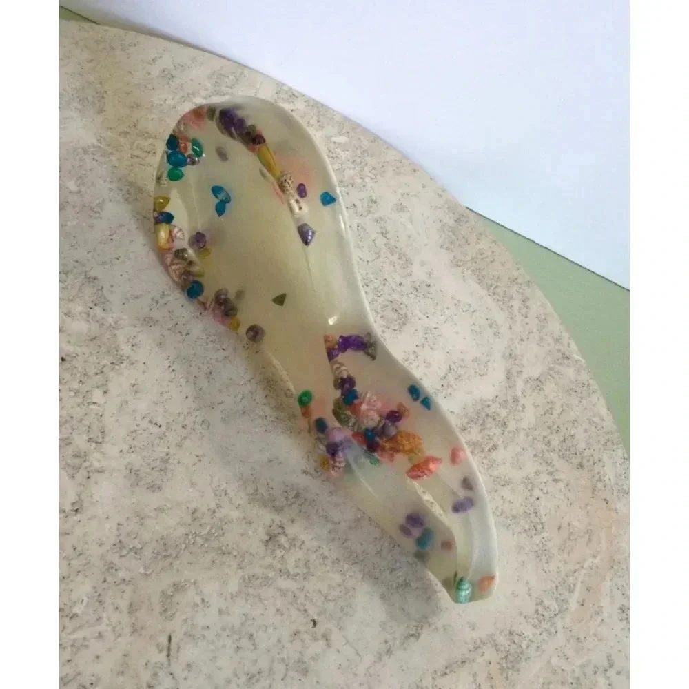 Vintage Multicolor Resin lucite‎ Spoon Rest